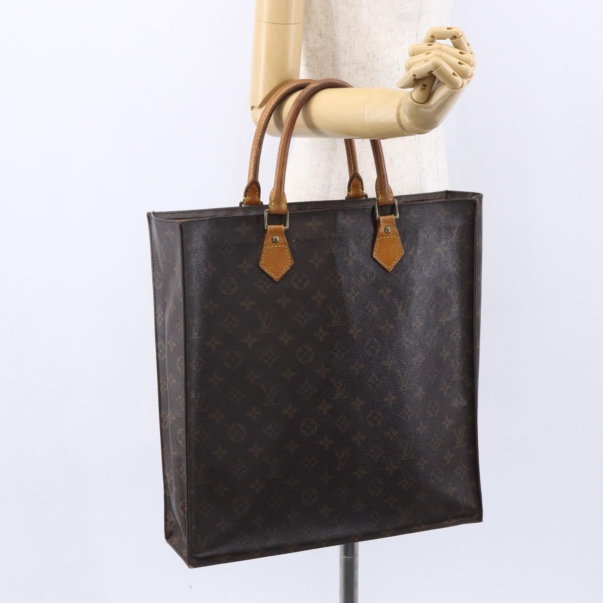LOUIS VUITTON Monogram Sac Plat Hand Bag M51140 LV Auth 147755