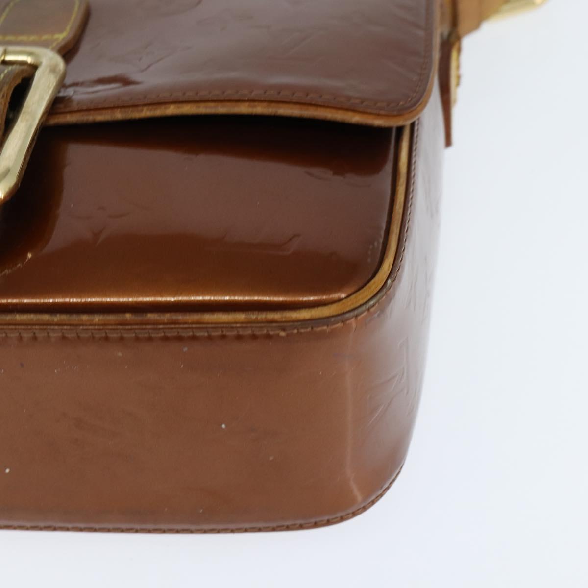 LOUIS VUITTON Monogram Vernis Christie GM Bag Bronze M91107 LV Auth 147762