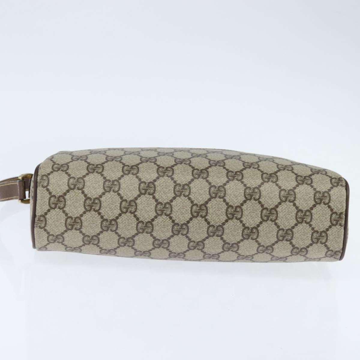 GUCCI GG Supreme Web Sherry Line Bag PVC Beige Gold 40 02 088 Auth 147770