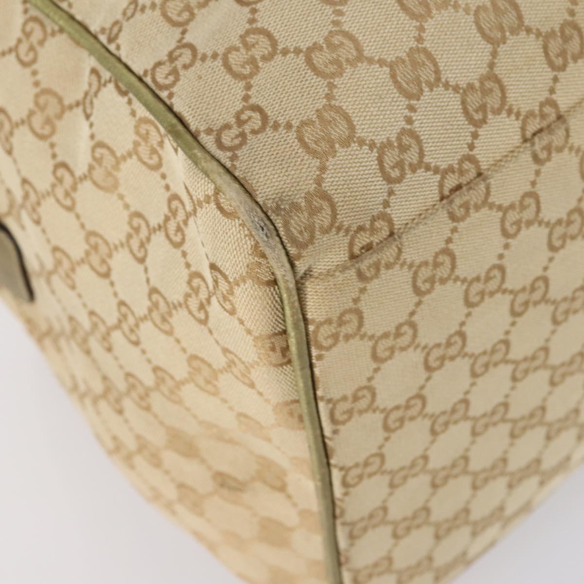 GUCCI GG Canvas Sherry Line Boston Bag Beige Gold 153240 Auth 147774