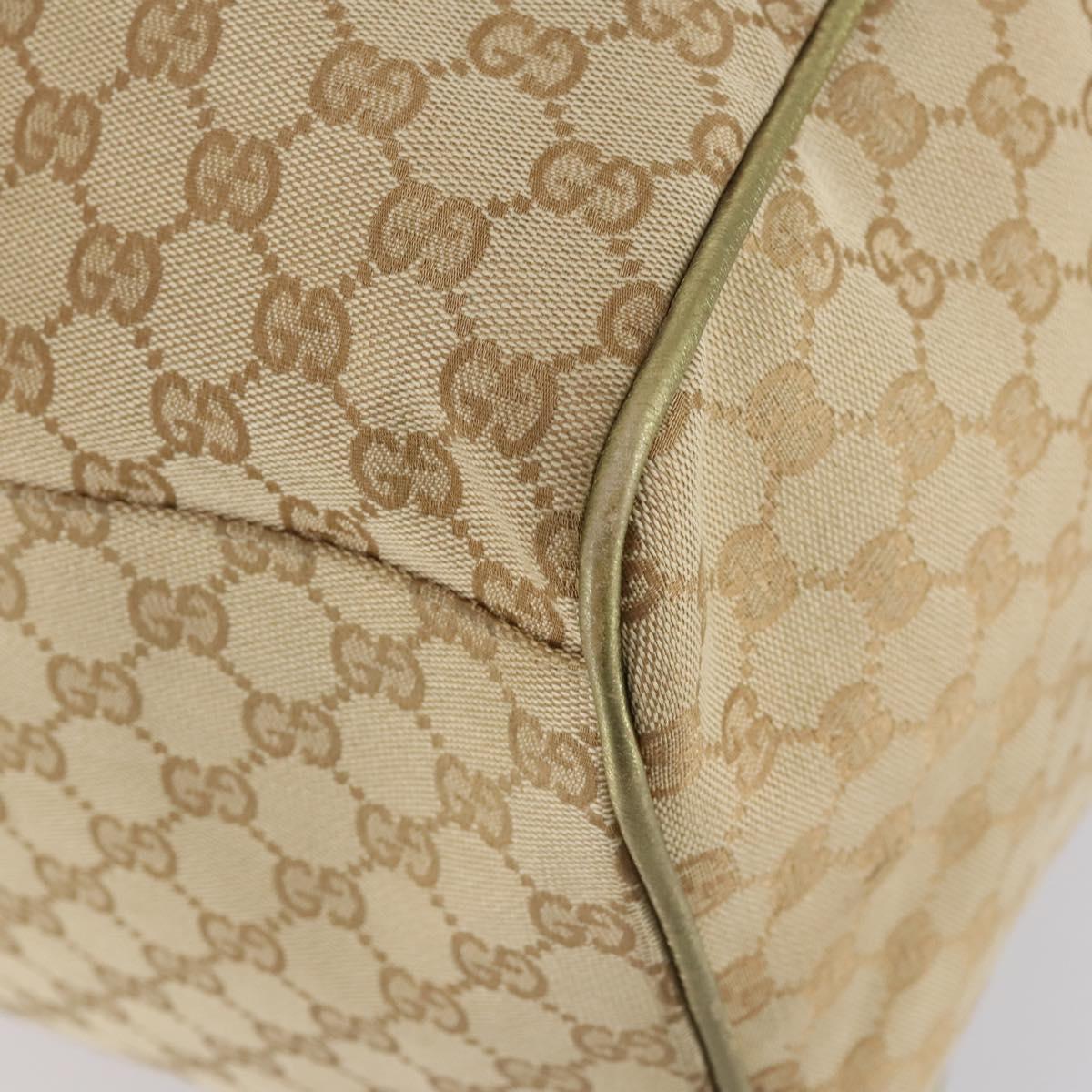 GUCCI GG Canvas Sherry Line Boston Bag Beige Gold 153240 Auth 147774