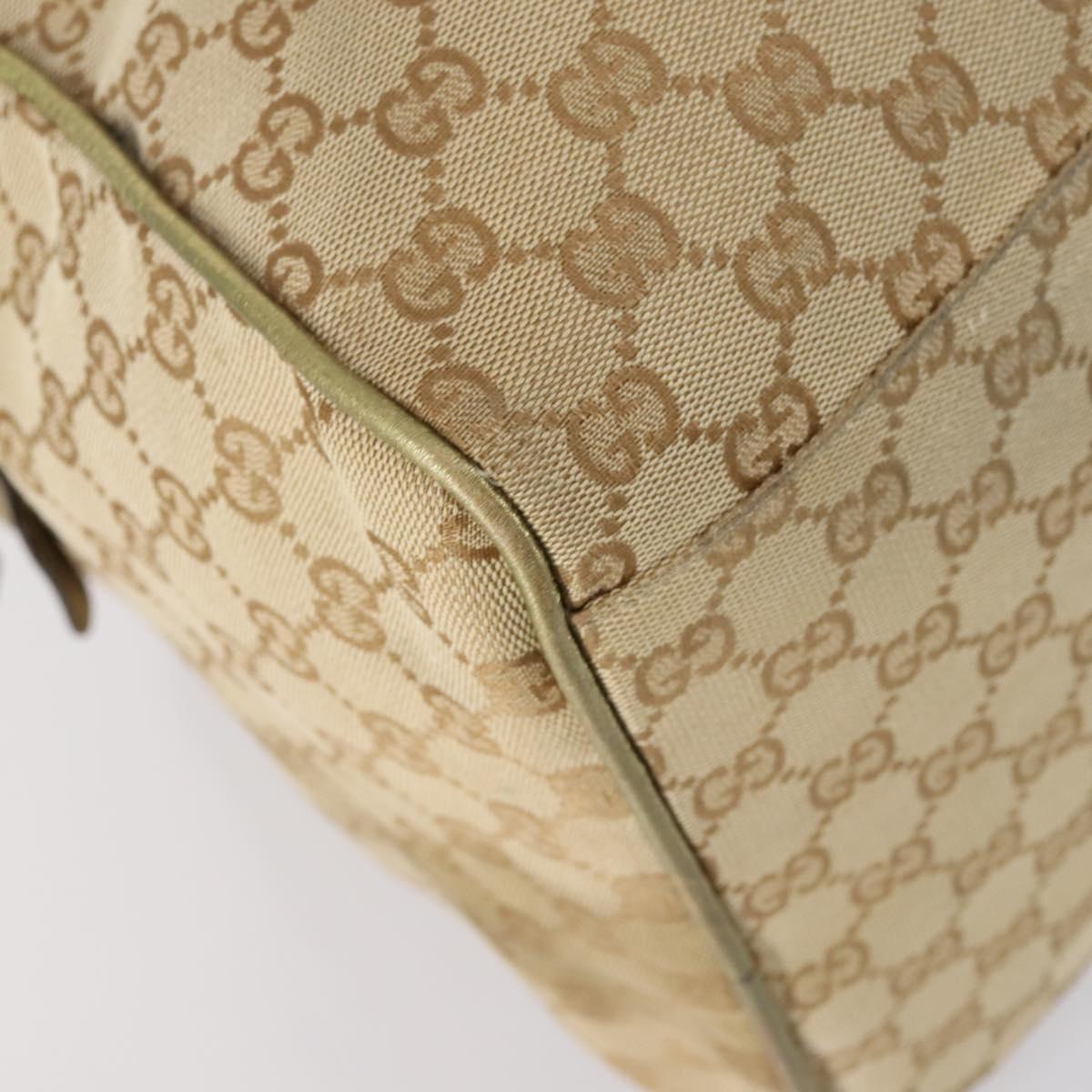 GUCCI GG Canvas Sherry Line Boston Bag Beige Gold 153240 Auth 147774