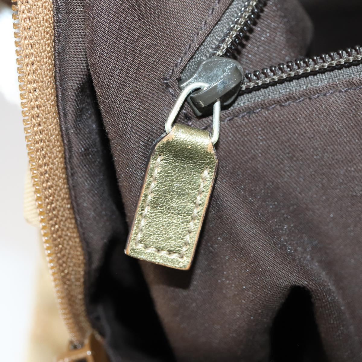 GUCCI GG Canvas Sherry Line Boston Bag Beige Gold 153240 Auth 147774