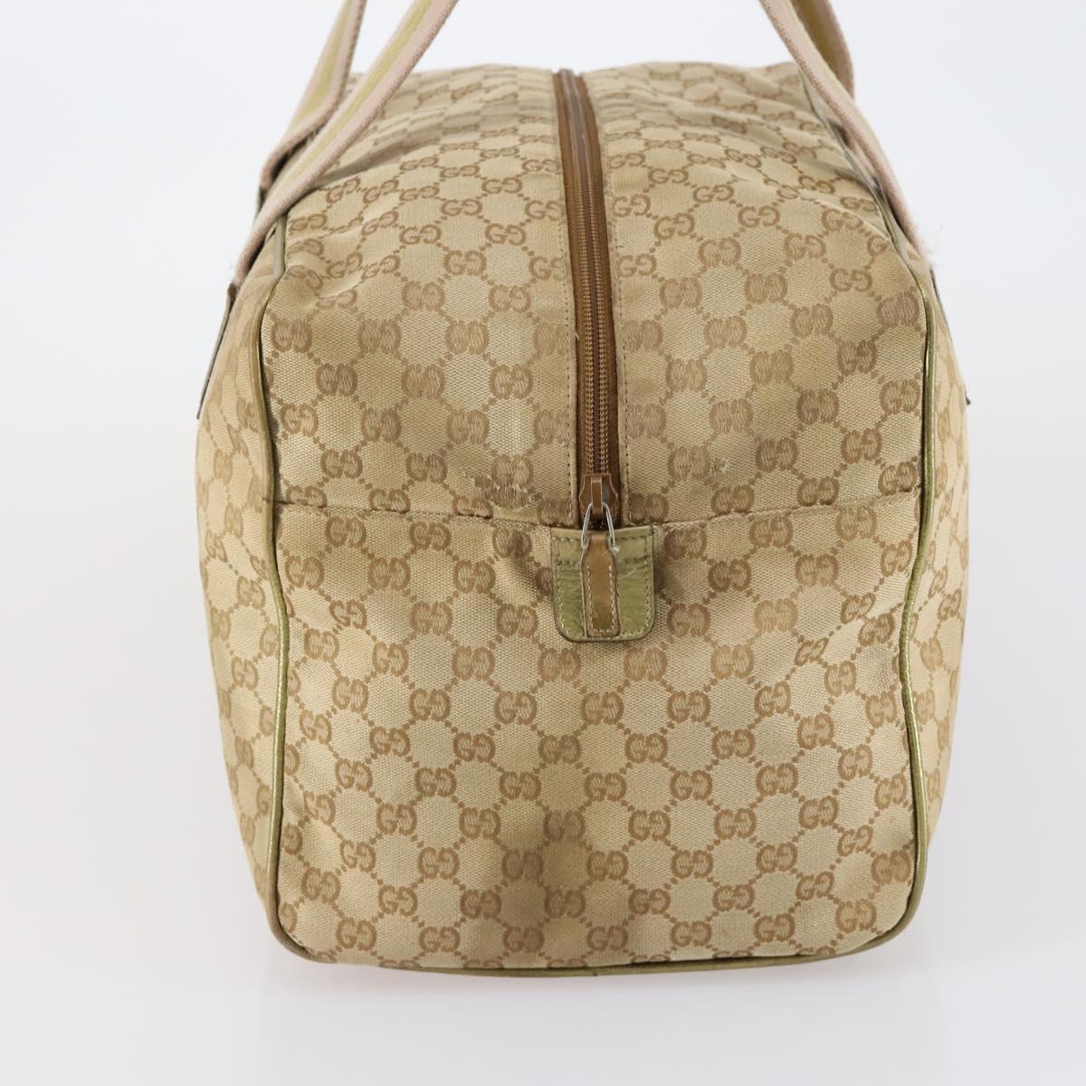 GUCCI GG Canvas Sherry Line Boston Bag Beige Gold 153240 Auth 147774