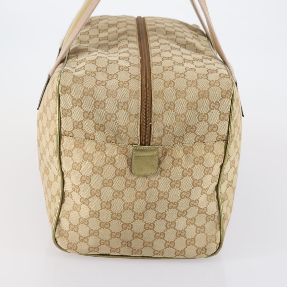 GUCCI GG Canvas Sherry Line Boston Bag Beige Gold 153240 Auth 147774