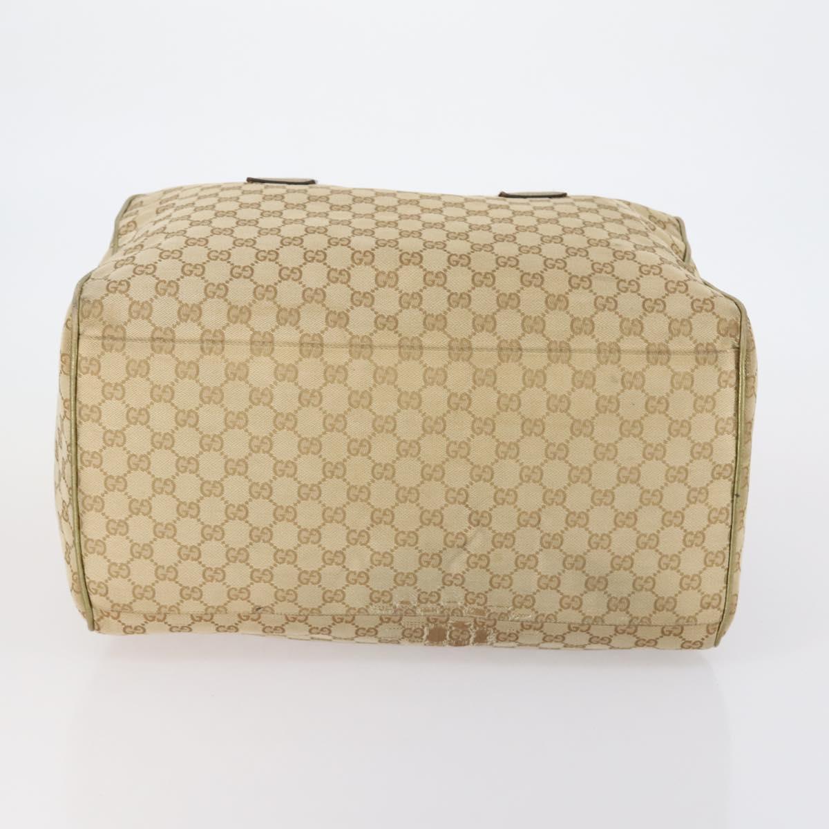 GUCCI GG Canvas Sherry Line Boston Bag Beige Gold 153240 Auth 147774
