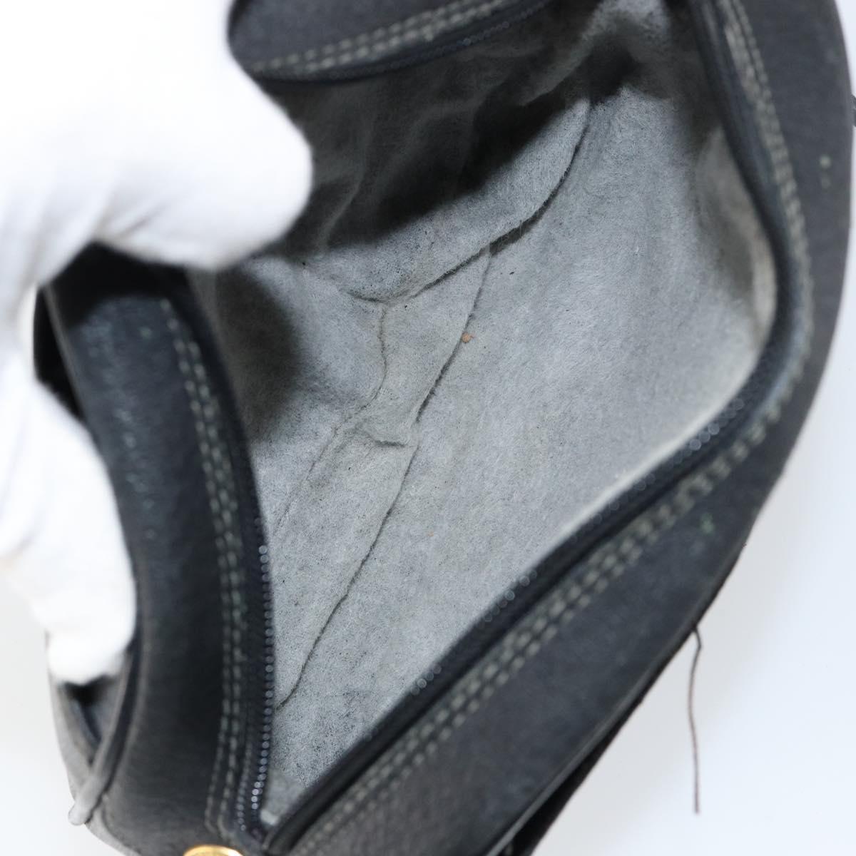 GUCCI GG Supreme Shoulder Bag PVC Black Gold 116 02 607 Auth 147775