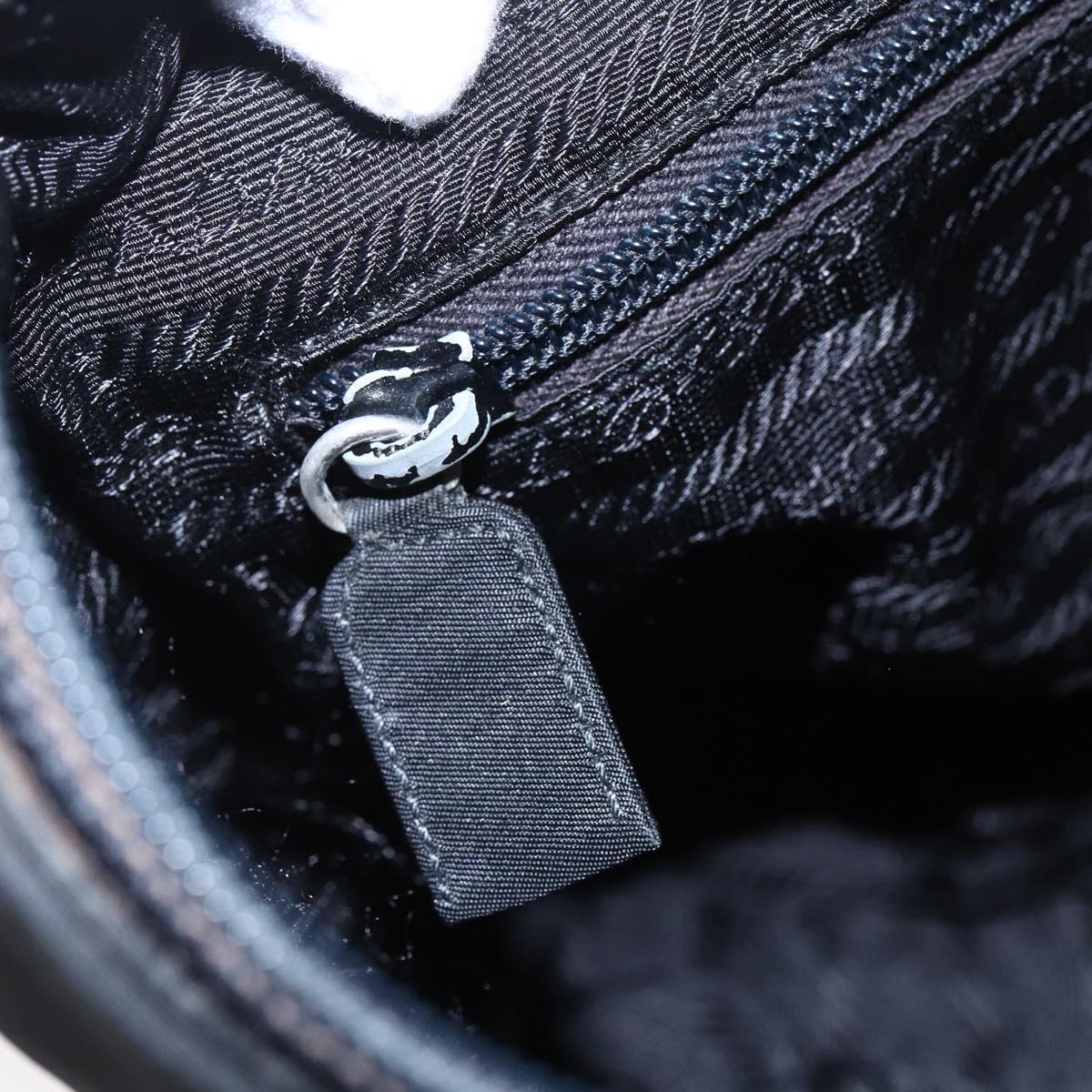 PRADA Shoulder Bag Nylon plastic Black Silver Auth 147781