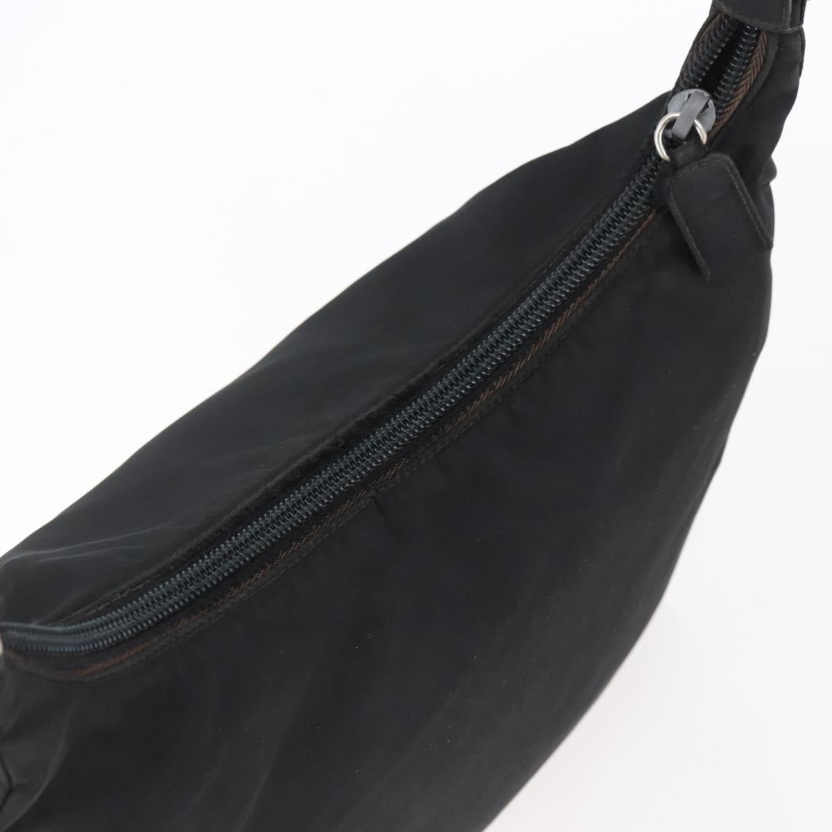 PRADA Shoulder Bag Nylon plastic Black Silver Auth 147781