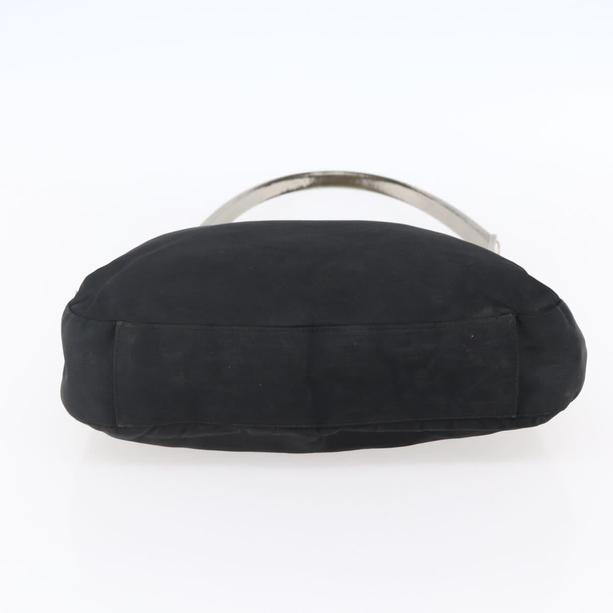 PRADA Shoulder Bag Nylon plastic Black Silver Auth 147781