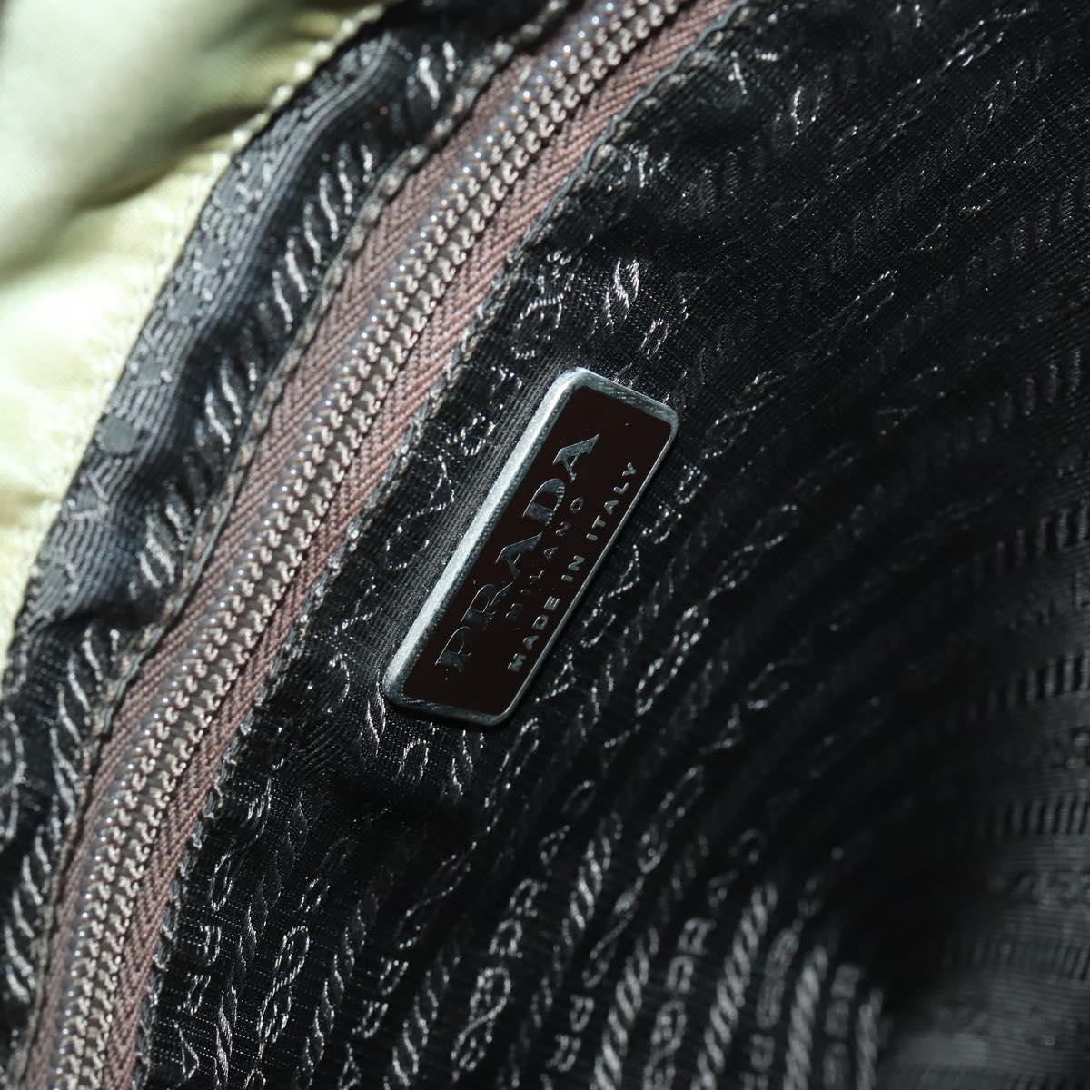 PRADA Backpack Nylon Beige Silver Auth 147783