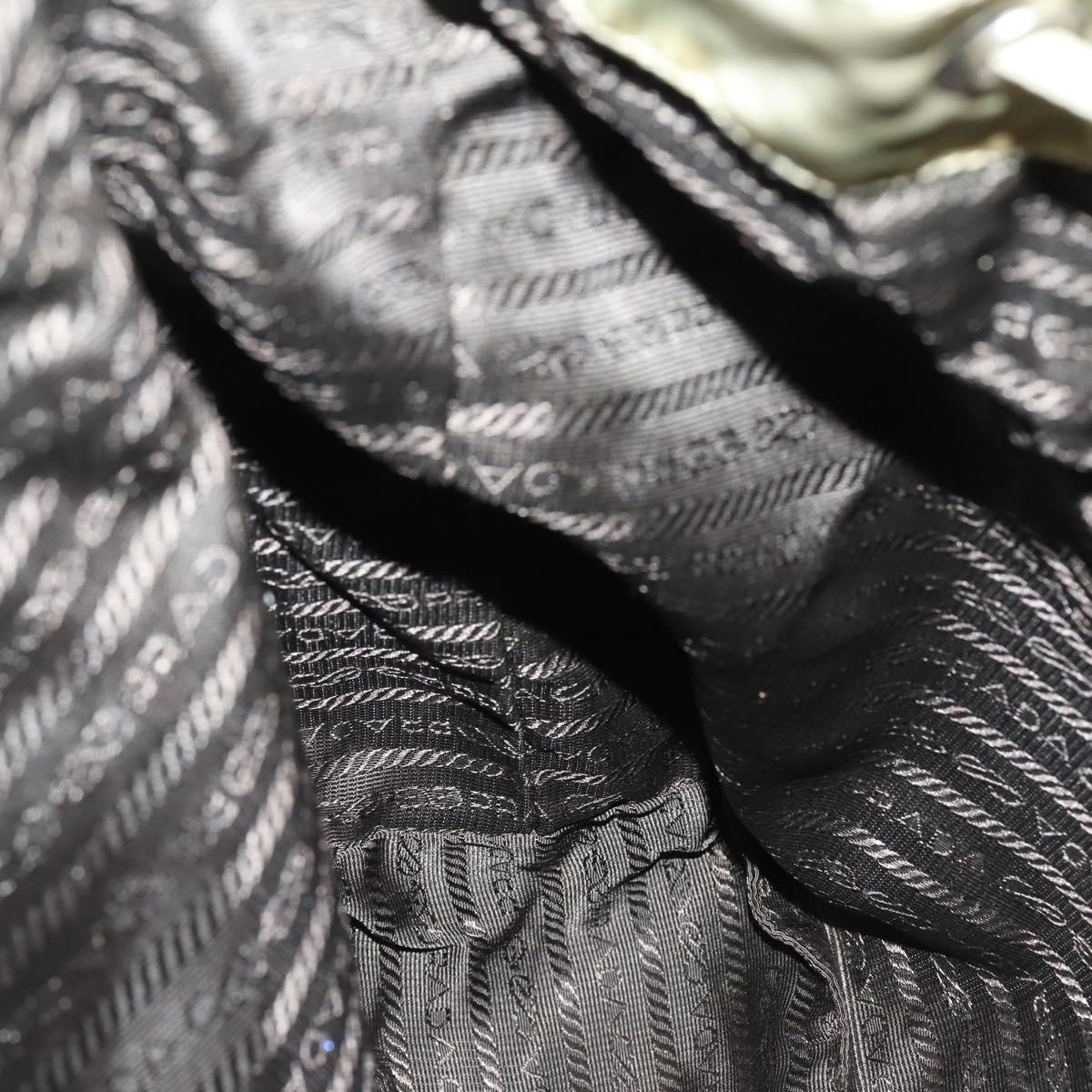 PRADA Backpack Nylon Beige Silver Auth 147783