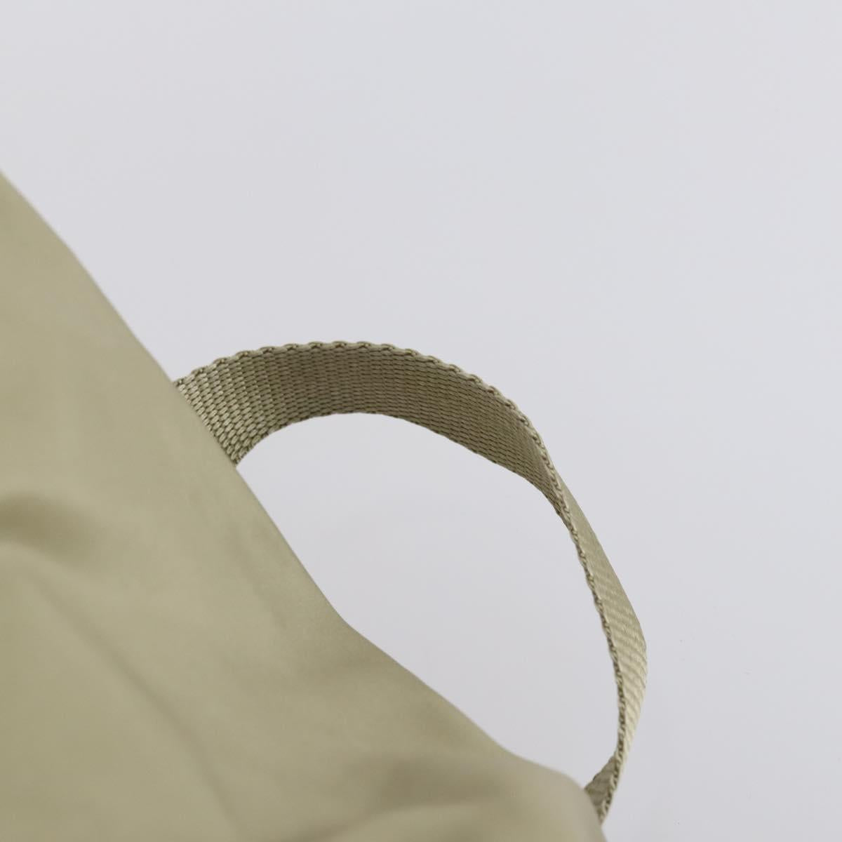 PRADA Backpack Nylon Beige Silver Auth 147783