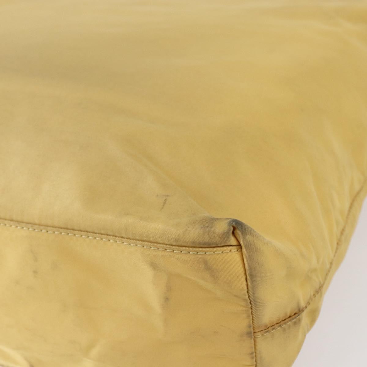 PRADA Tote Bag Nylon Yellow Silver Auth 147784