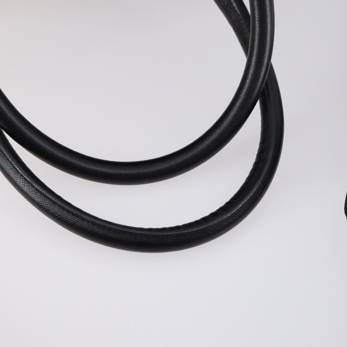 PRADA Boston Bag Nylon Leather 2way Black Silver Auth 147786