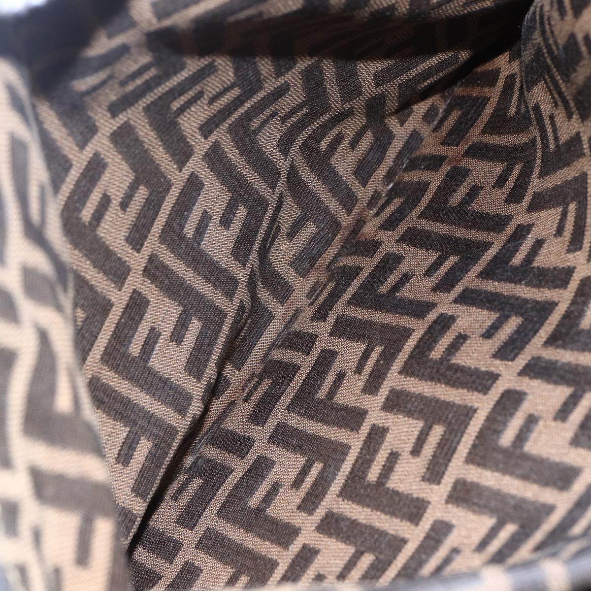 FENDI Zucca Canvas Mamma Baguette Hand Bag Black Brown Silver Auth 147791