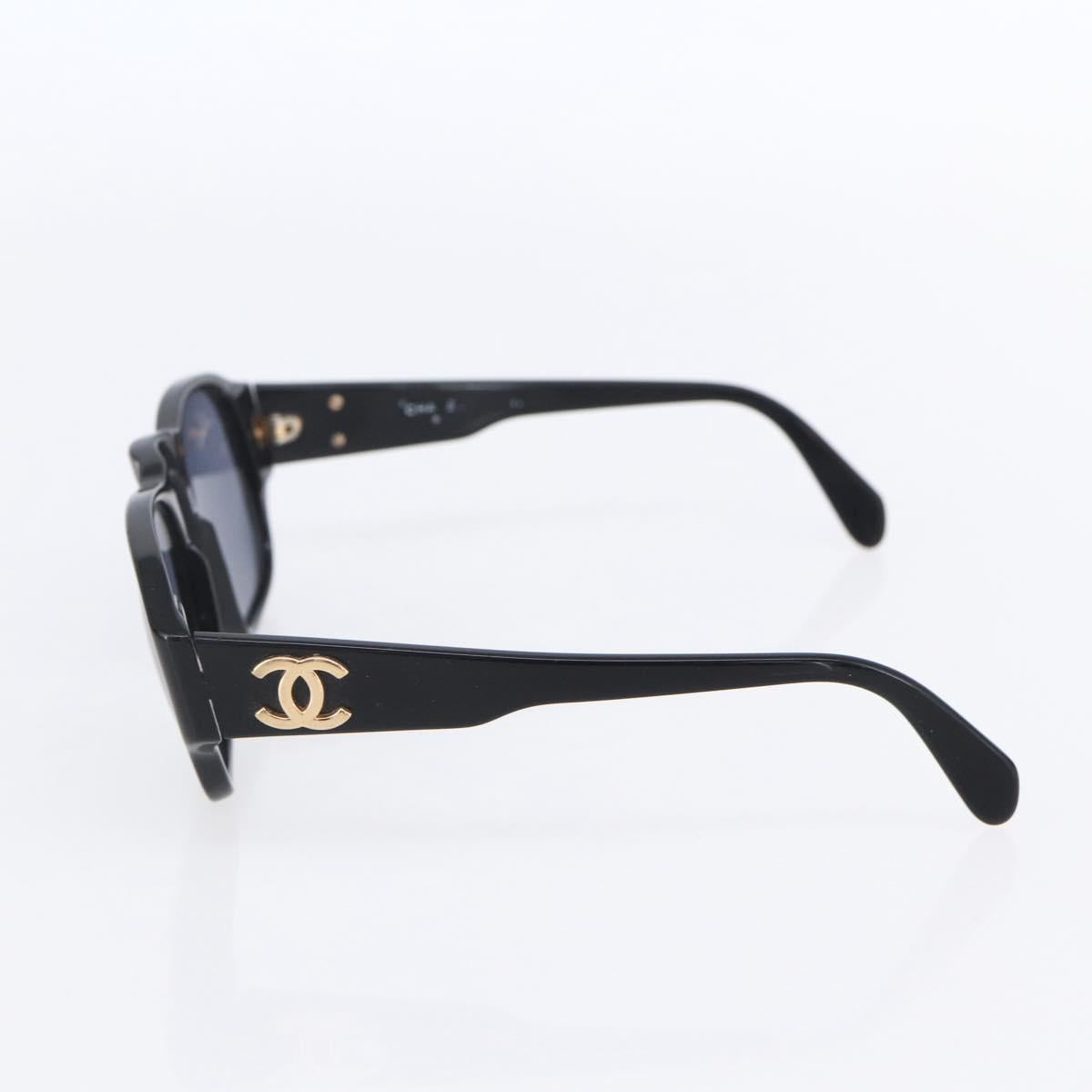 CHANEL Sunglasses plastic Black CC Auth 147805