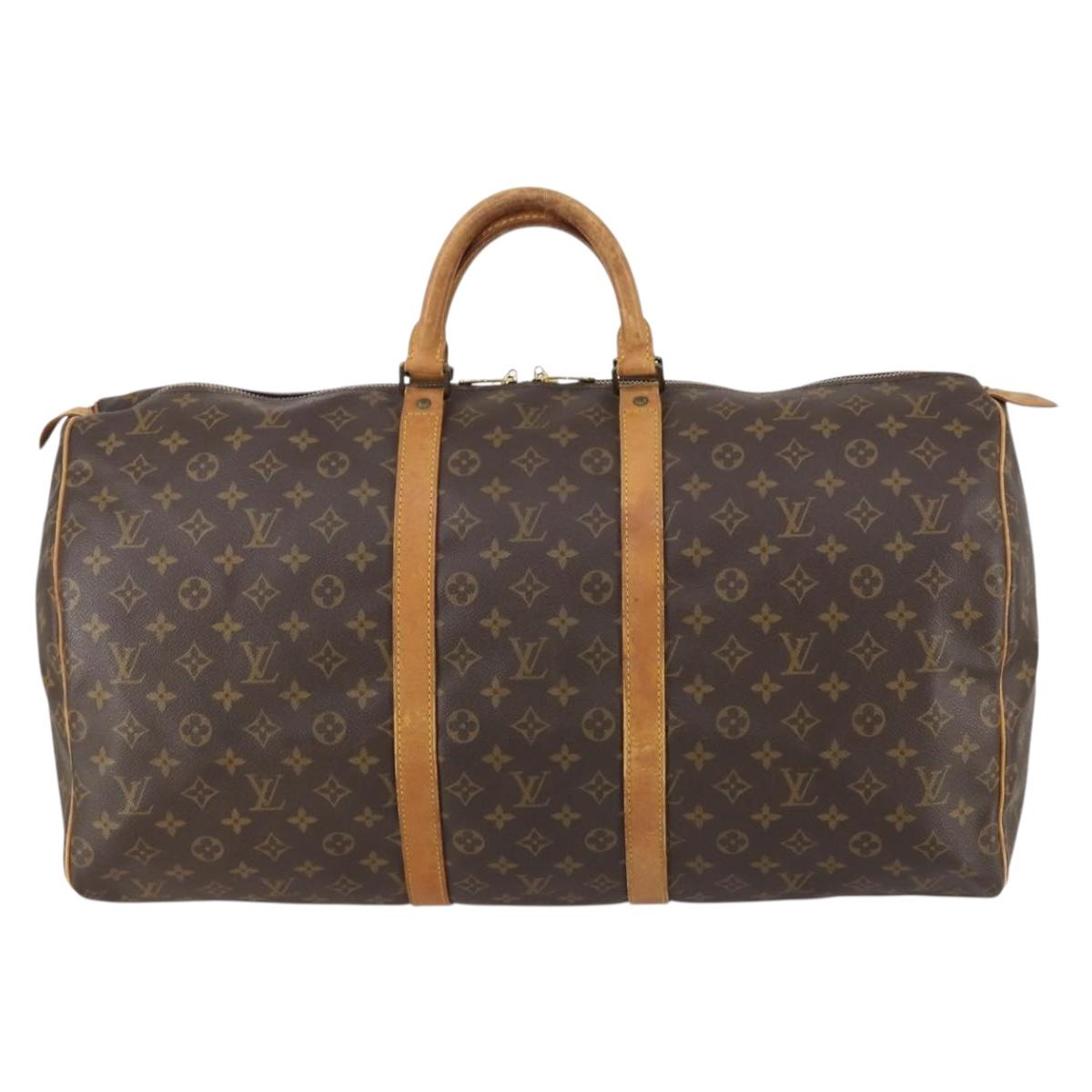 LOUIS VUITTON Monogram Keepall 55 Boston Bag M41424 LV Auth 147845