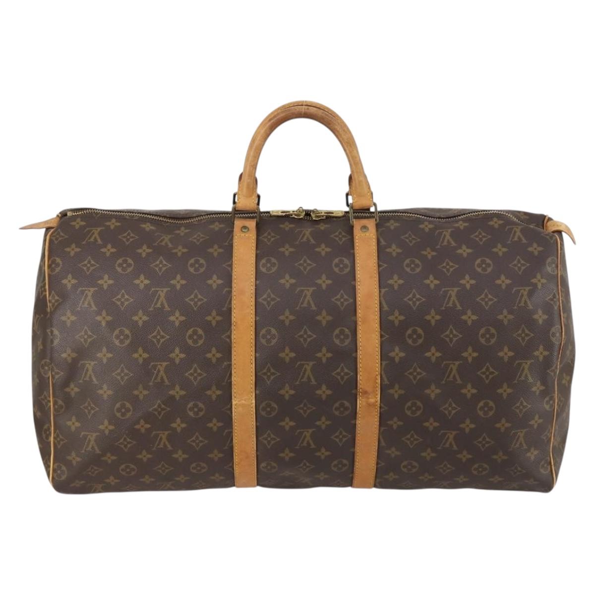 LOUIS VUITTON Monogram Keepall 55 Boston Bag M41424 LV Auth 147845