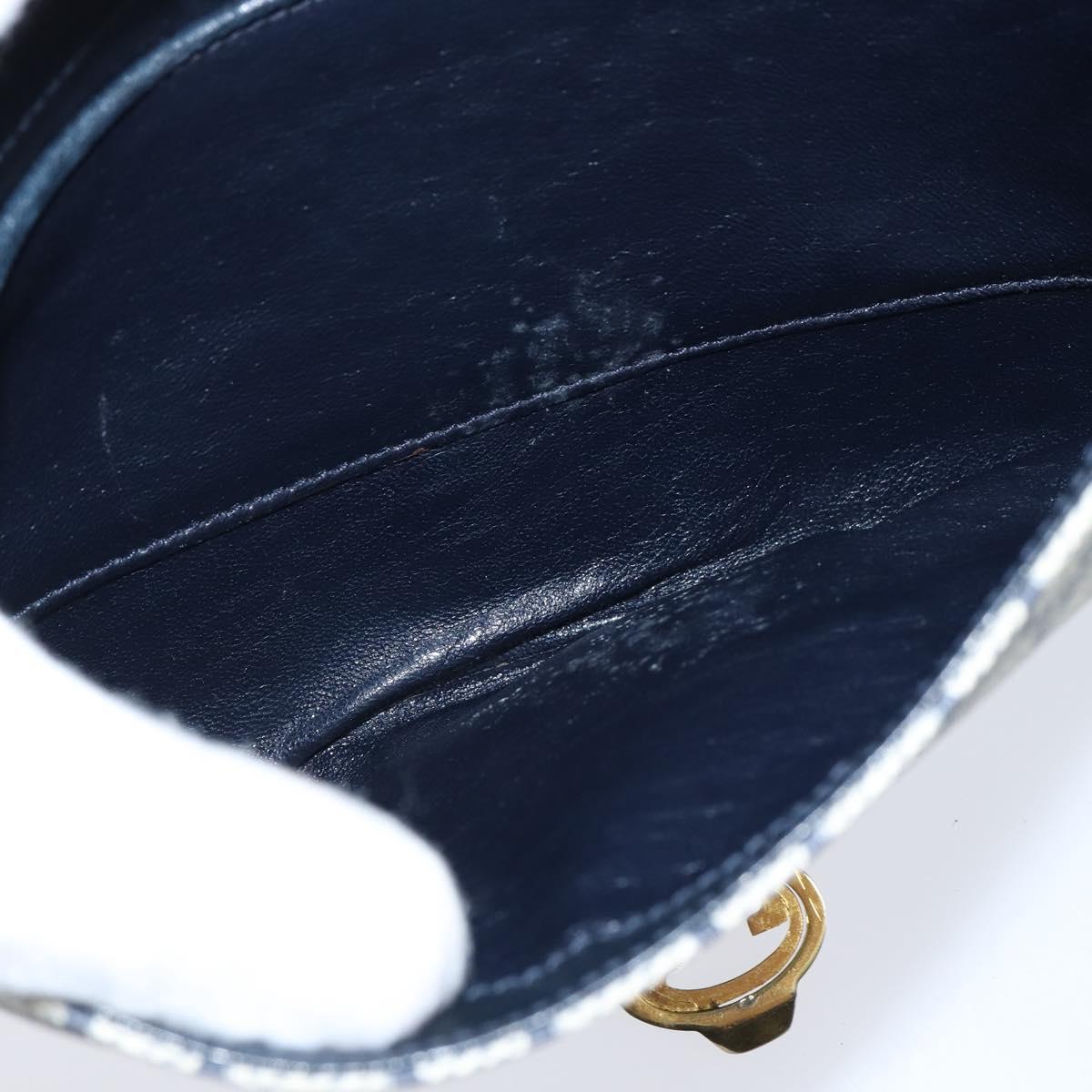 GUCCI GG Supreme Shoulder Bag PVC Navy Gold Auth 147854