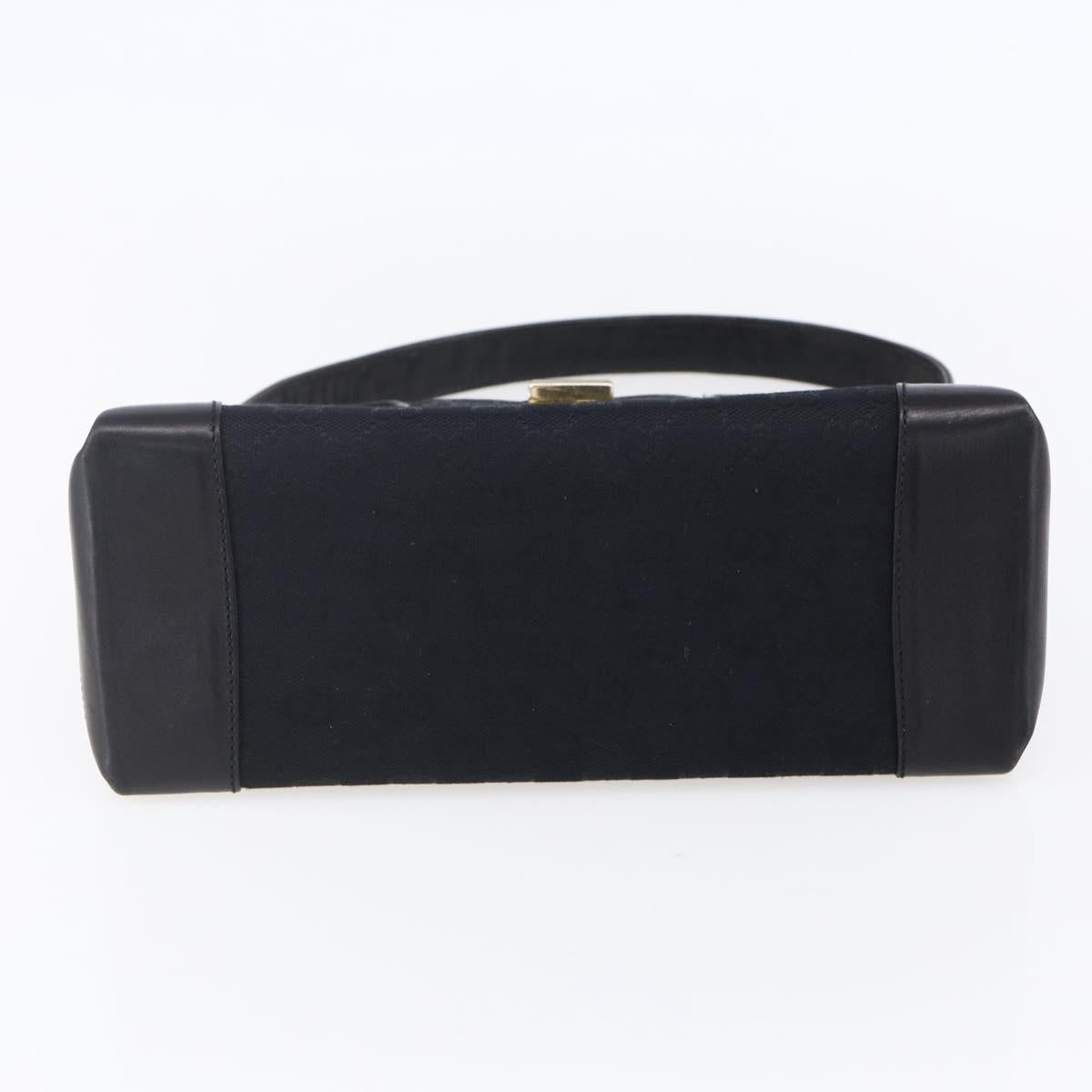 GUCCI GG Canvas Shoulder Bag Black Gold Auth 147856