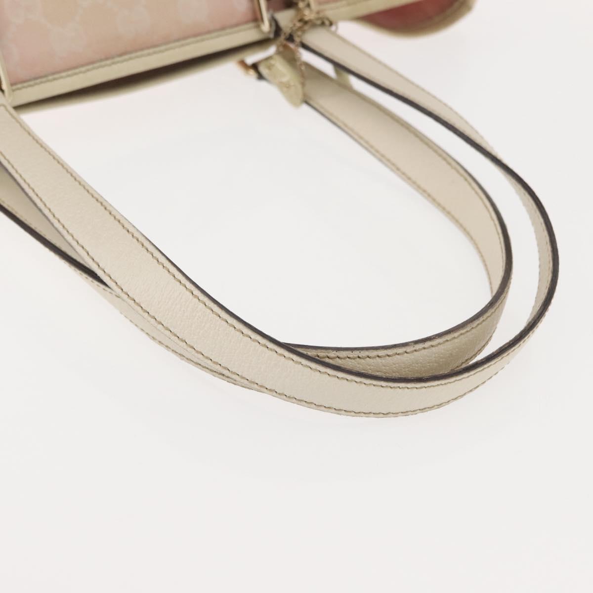 GUCCI GG Canvas Sherry Line Tote Bag Gold Pink khaki 137396 Auth 147863