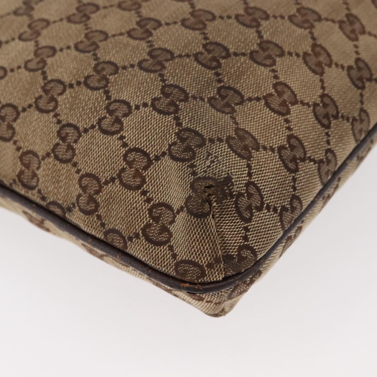GUCCI GG Canvas Shoulder Bag Beige Silver 122793 Auth 147865