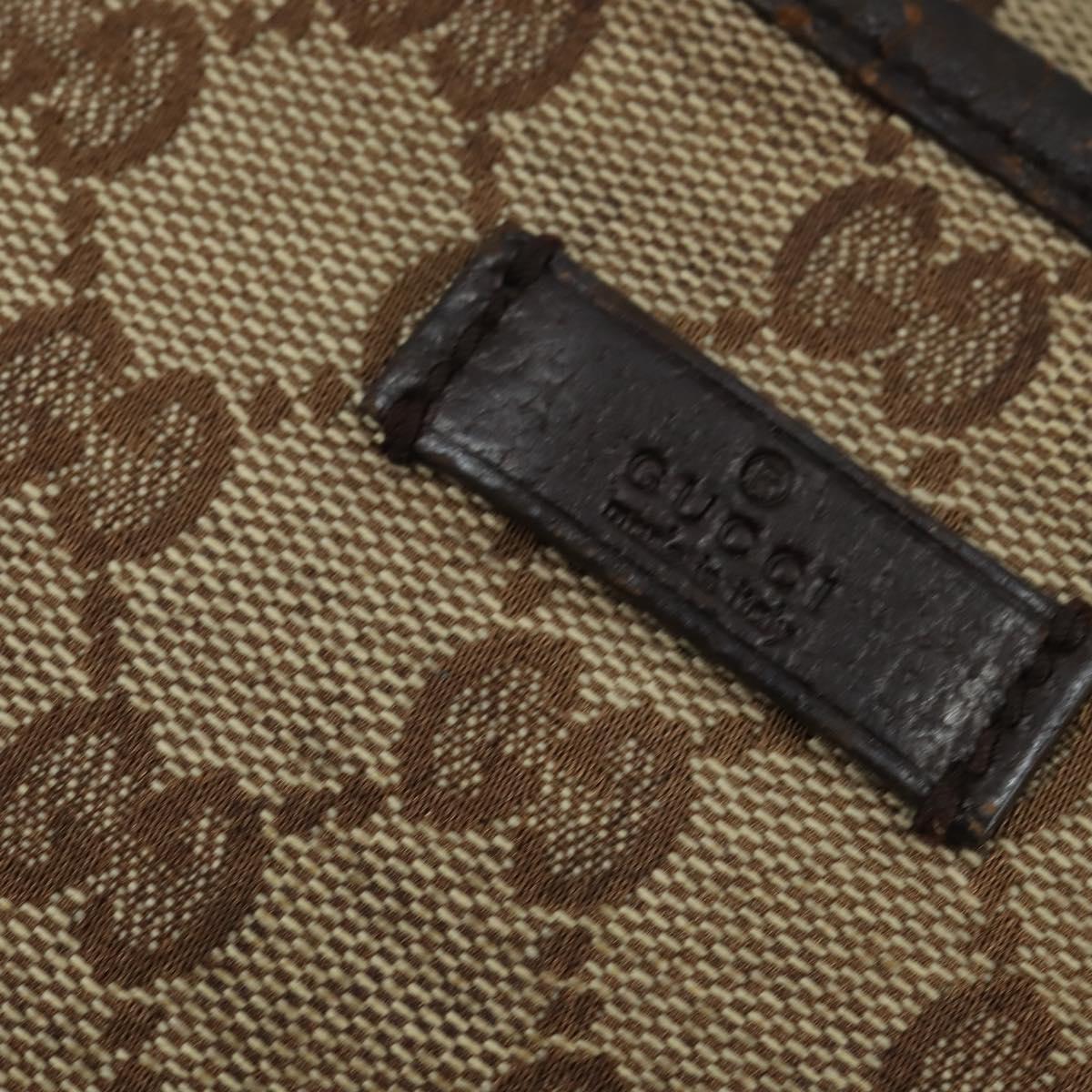 GUCCI GG Canvas Shoulder Bag Beige Silver 122793 Auth 147865