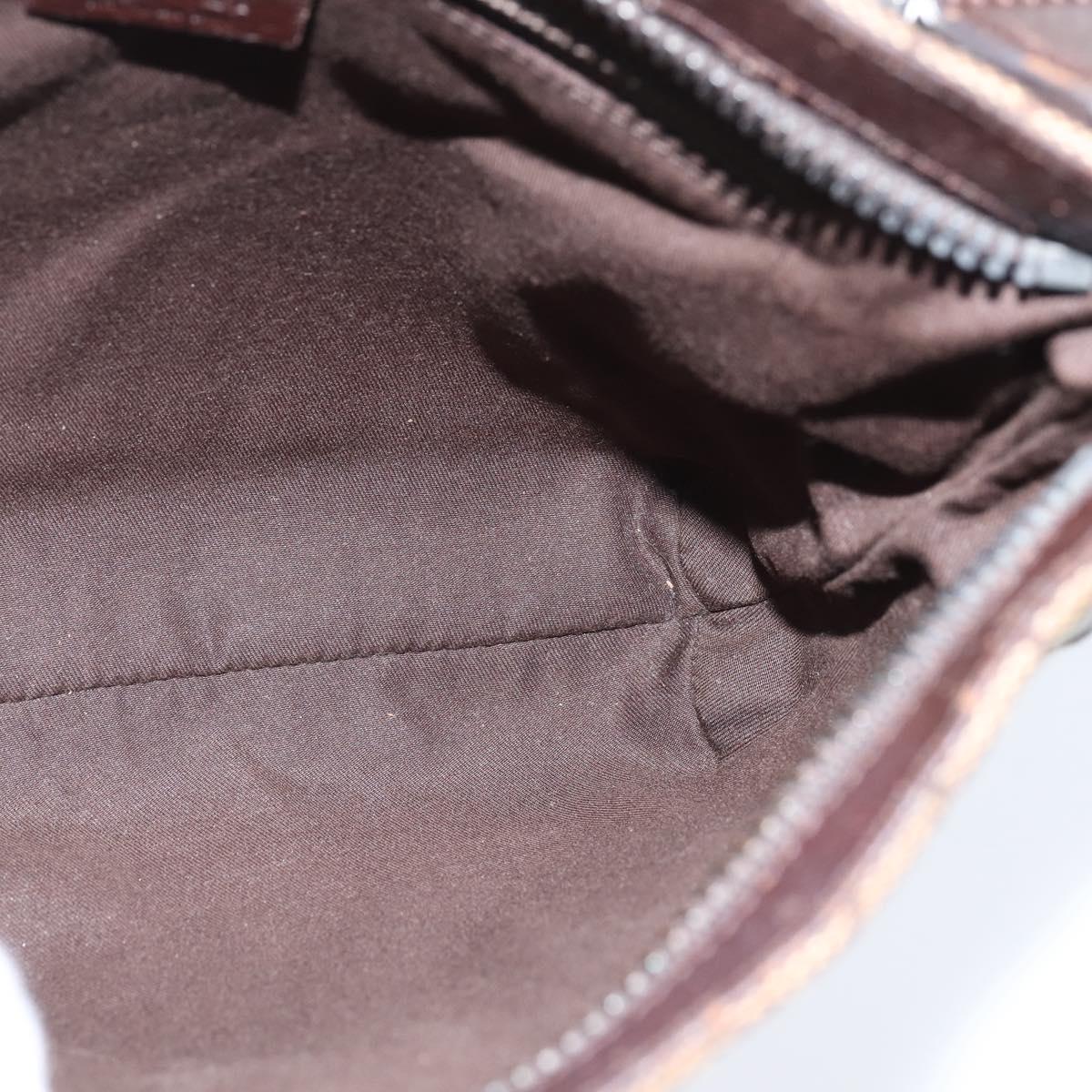 GUCCI GG Canvas Shoulder Bag Beige Silver 122793 Auth 147865