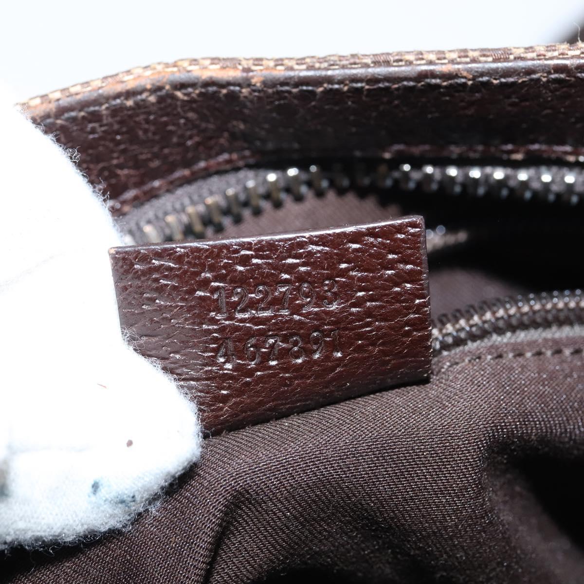 GUCCI GG Canvas Shoulder Bag Beige Silver 122793 Auth 147865