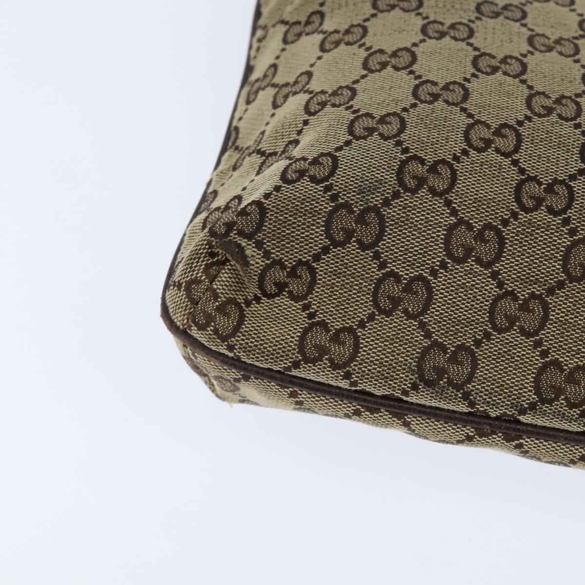 GUCCI GG Canvas Shoulder Bag Beige Silver 122793 Auth 147867