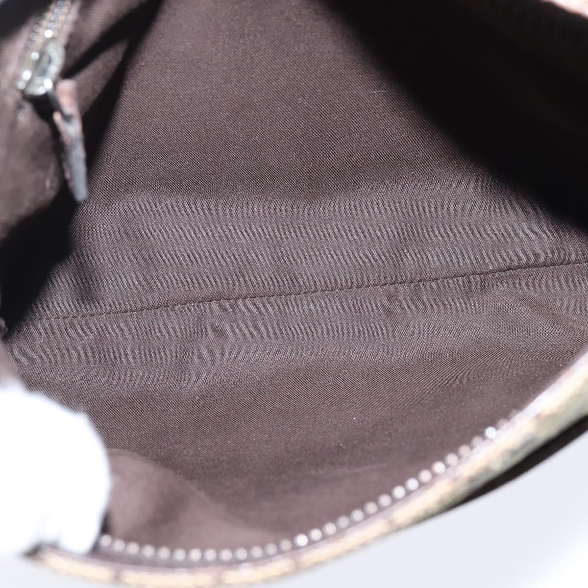 GUCCI GG Canvas Shoulder Bag Beige Silver 122793 Auth 147867