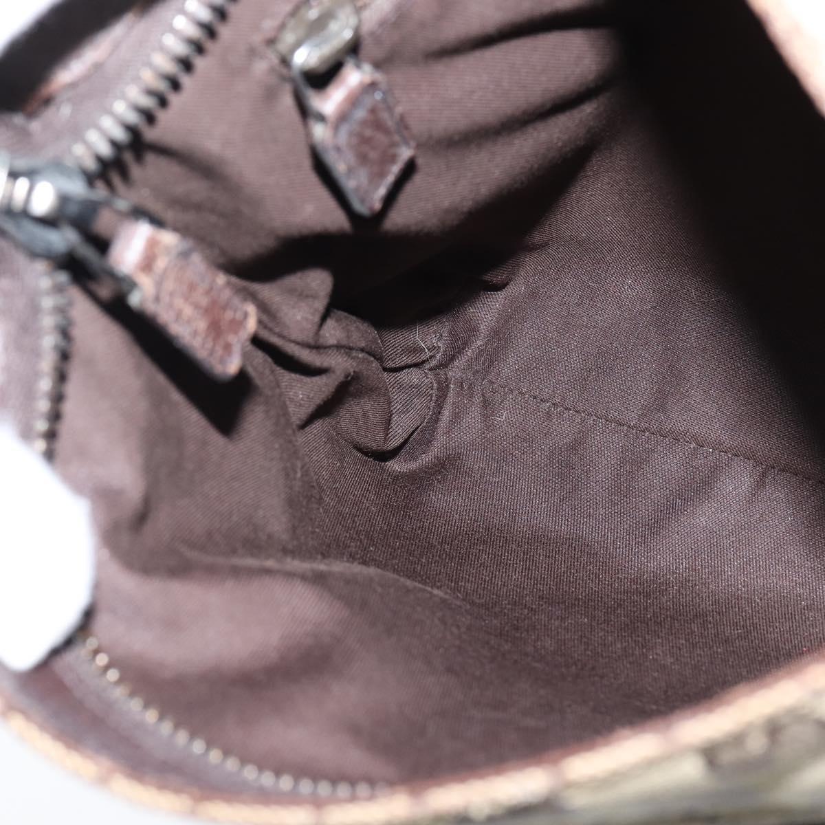 GUCCI GG Canvas Shoulder Bag Beige Silver 122793 Auth 147867