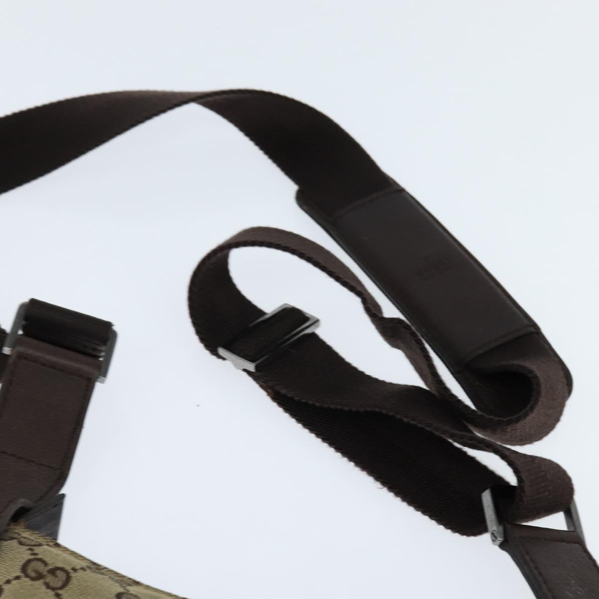 GUCCI GG Canvas Shoulder Bag Beige Silver 122793 Auth 147867