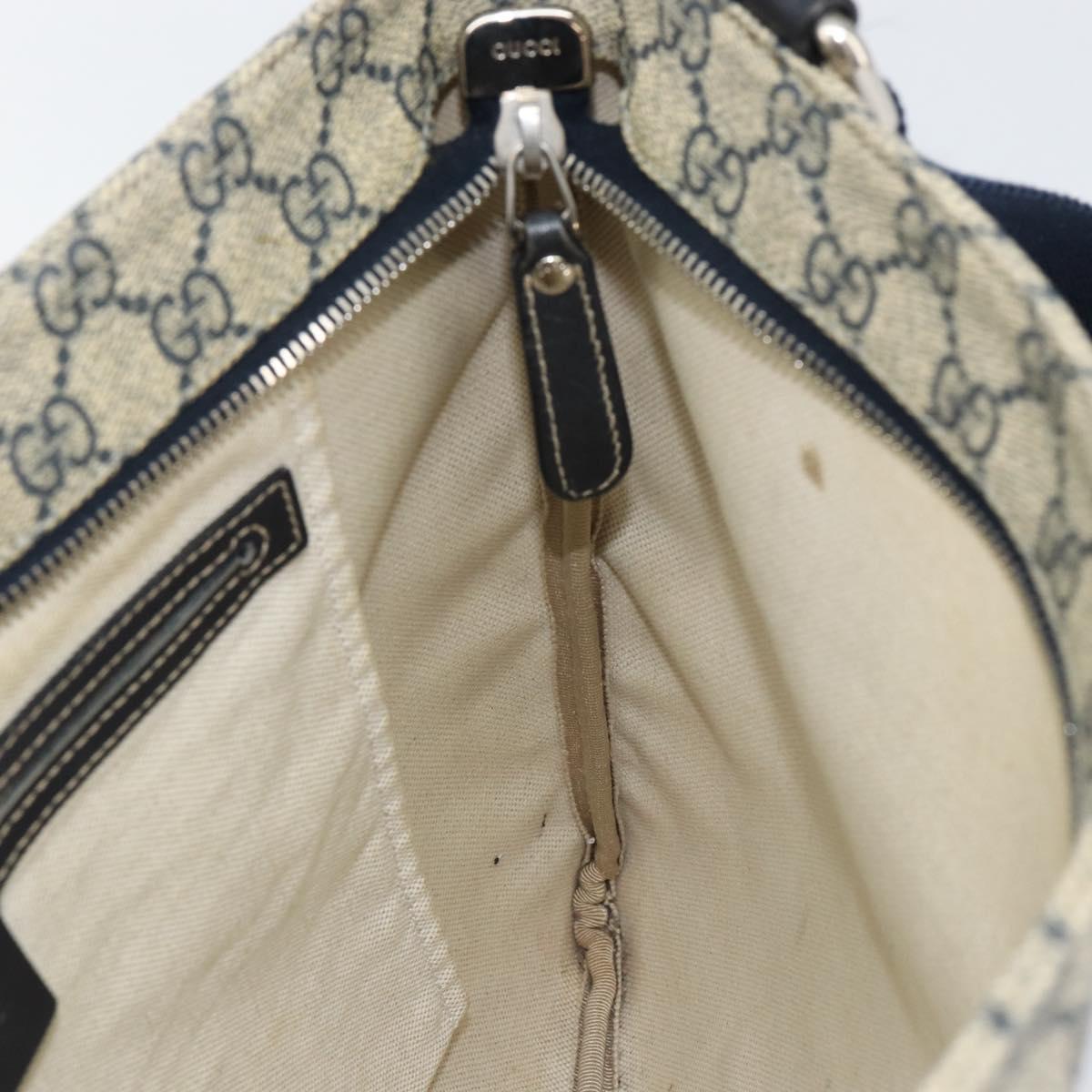 GUCCI GG Supreme Shoulder Bag PVC Navy Silver 201446 Auth 147869