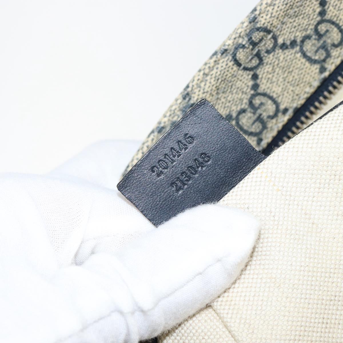 GUCCI GG Supreme Shoulder Bag PVC Navy Silver 201446 Auth 147869