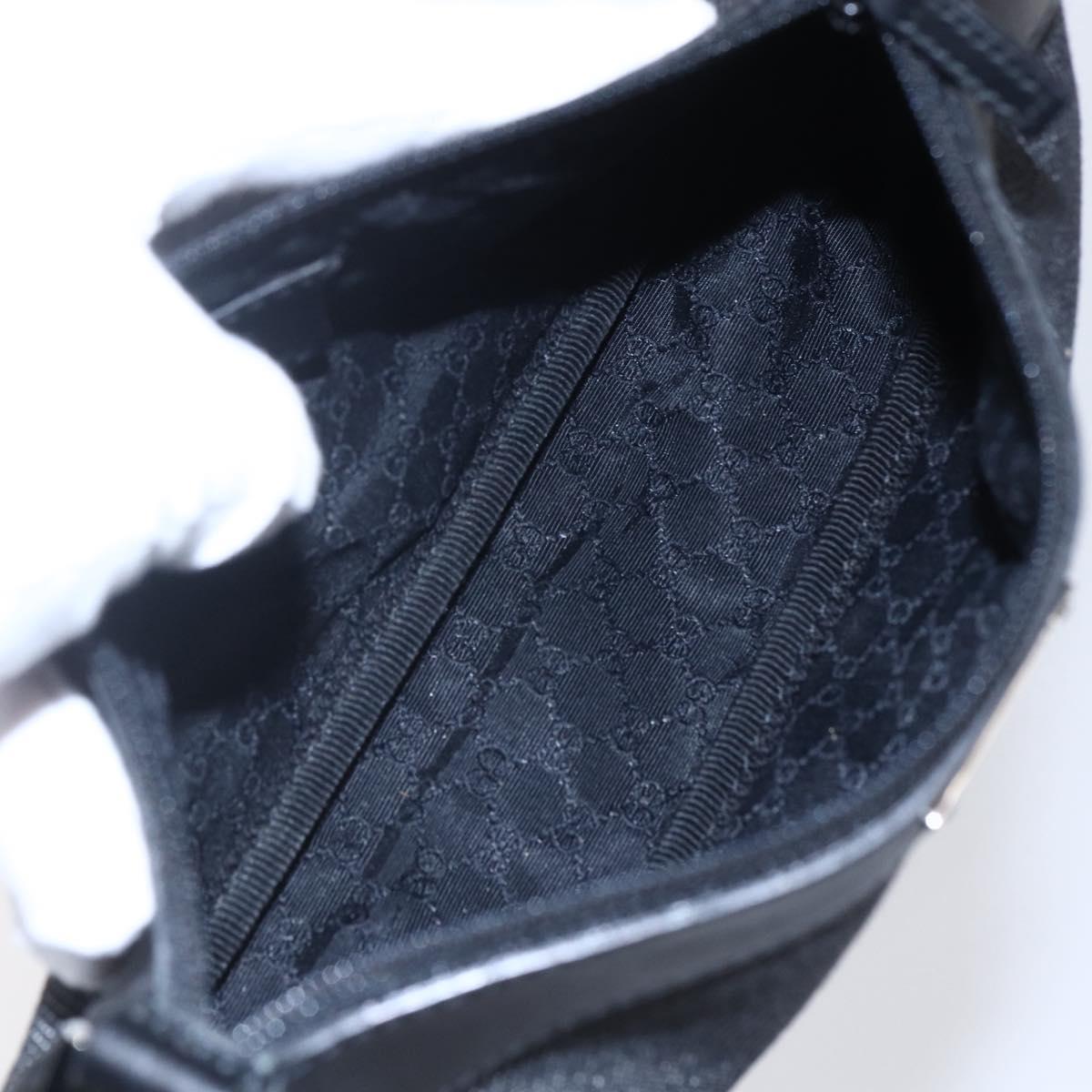 GUCCI Web Sherry Line Accessory Pouch Canvas Black Red Green 92820 Auth 147877