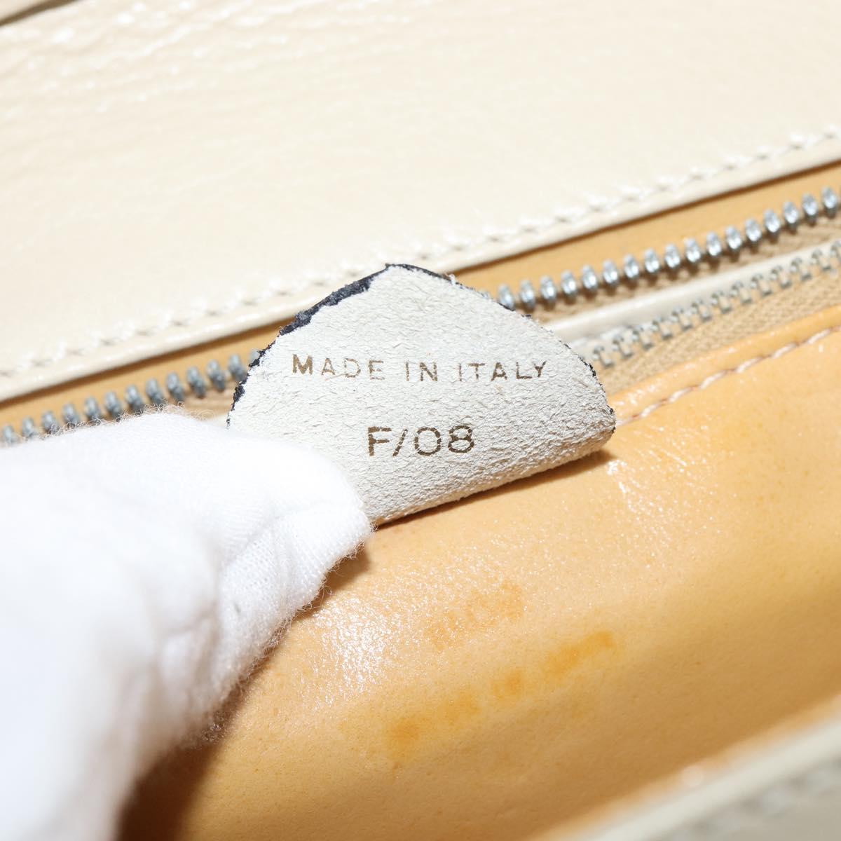 CELINE Shoulder Bag Leather Beige Gold Auth 147891