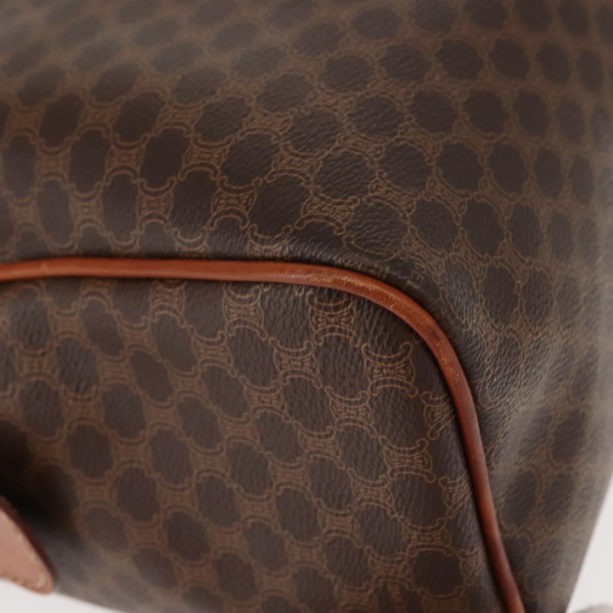CELINE Macadam Canvas Hand Bag PVC Brown Gold Auth 147895