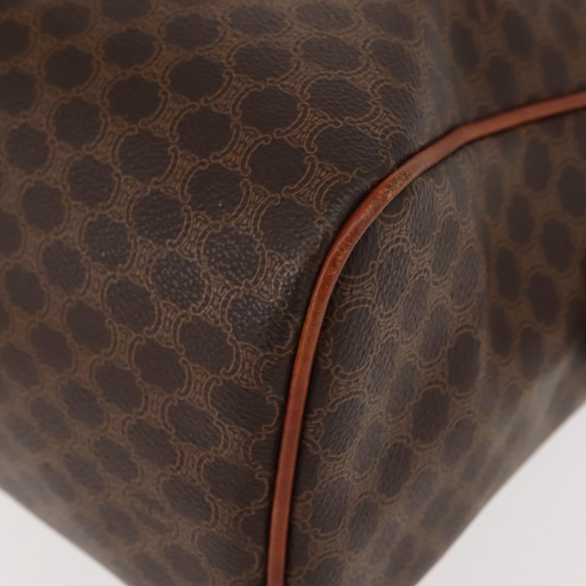 CELINE Macadam Canvas Hand Bag PVC Brown Gold Auth 147895