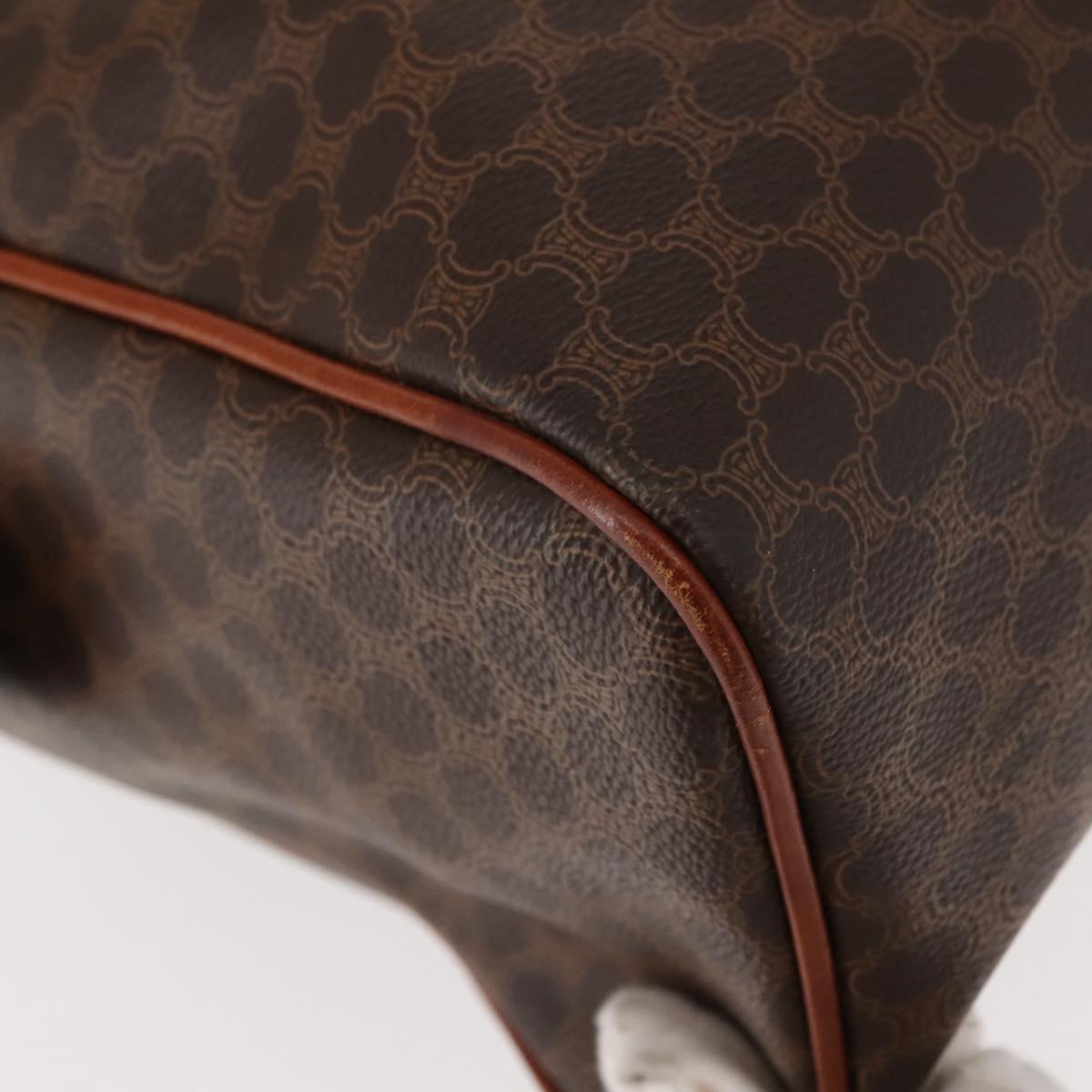 CELINE Macadam Canvas Hand Bag PVC Brown Gold Auth 147895