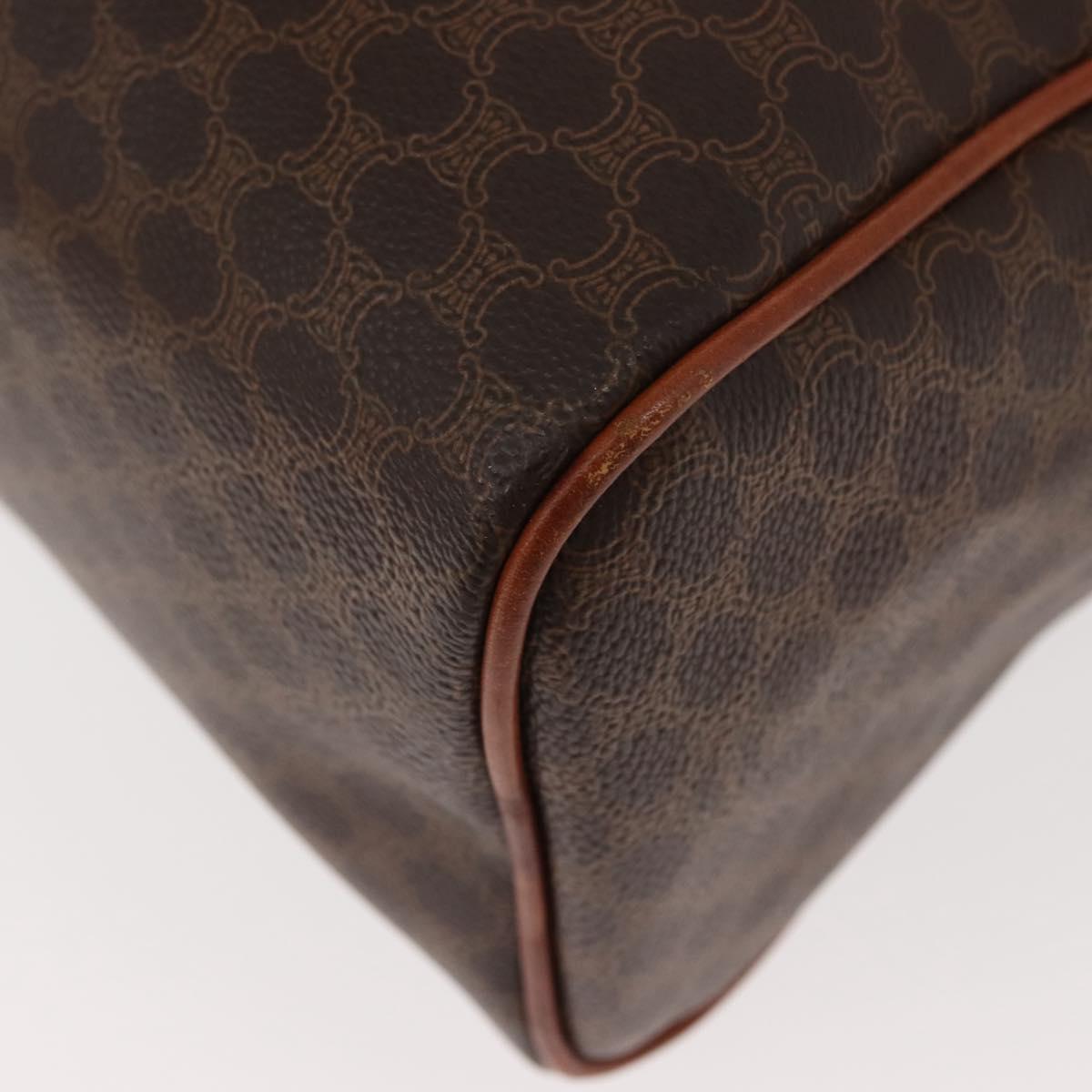 CELINE Macadam Canvas Hand Bag PVC Brown Gold Auth 147895