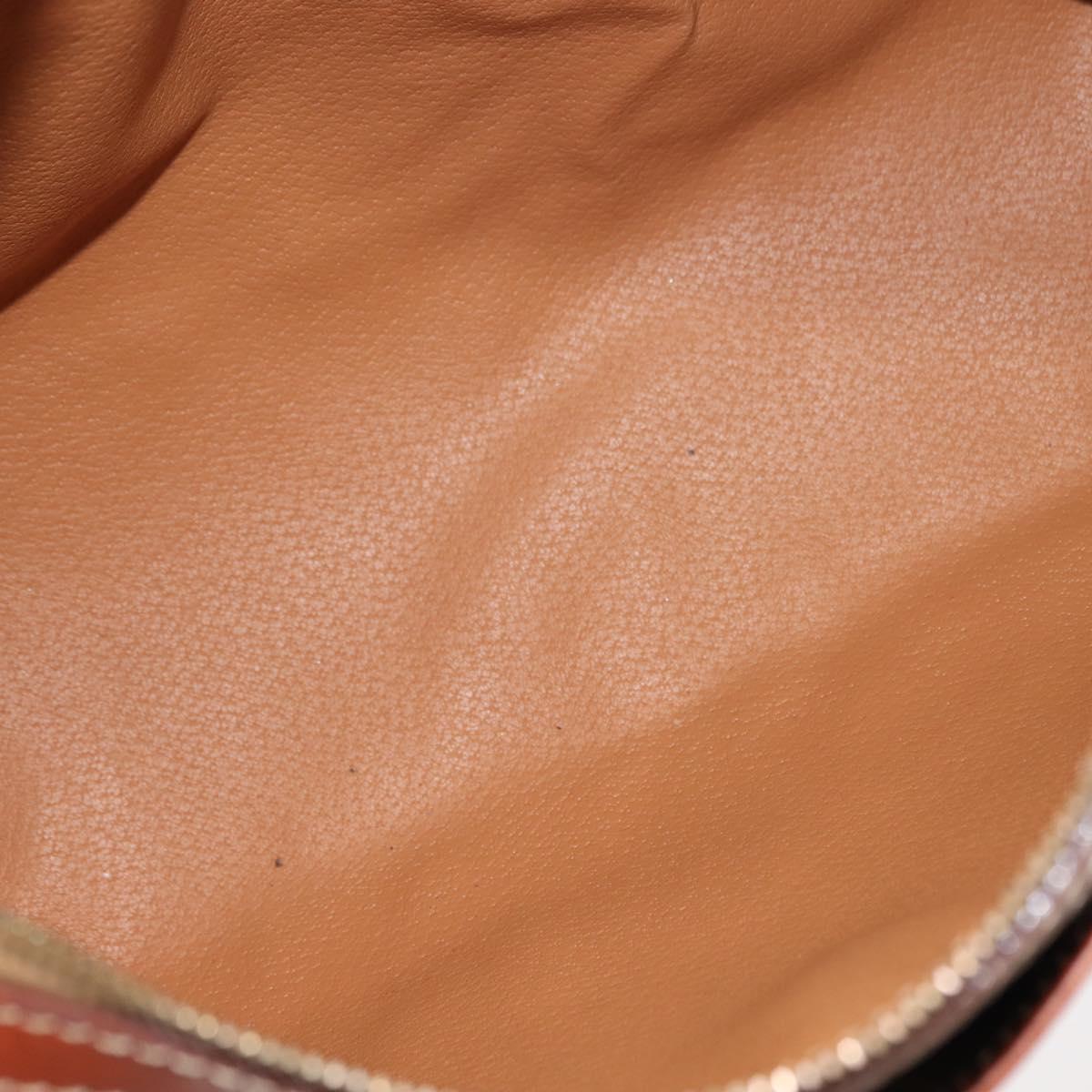 CELINE Macadam Canvas Hand Bag PVC Brown Gold Auth 147895