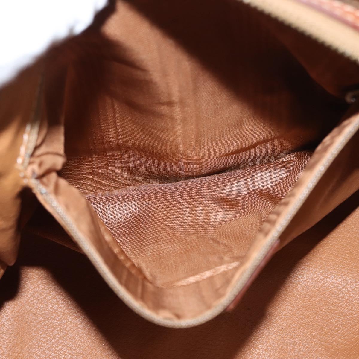 CELINE Macadam Canvas Hand Bag PVC Brown Gold Auth 147895