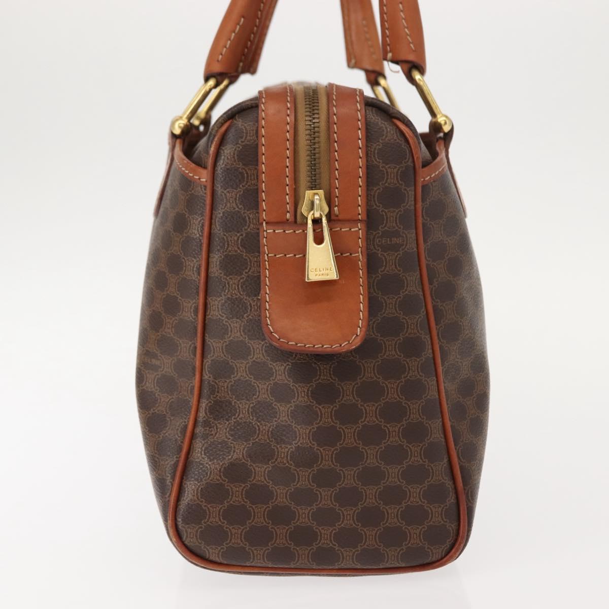 CELINE Macadam Canvas Hand Bag PVC Brown Gold Auth 147895