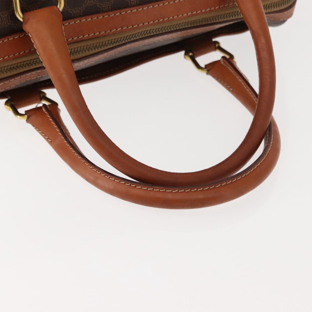 CELINE Macadam Canvas Hand Bag PVC Brown Gold Auth 147895