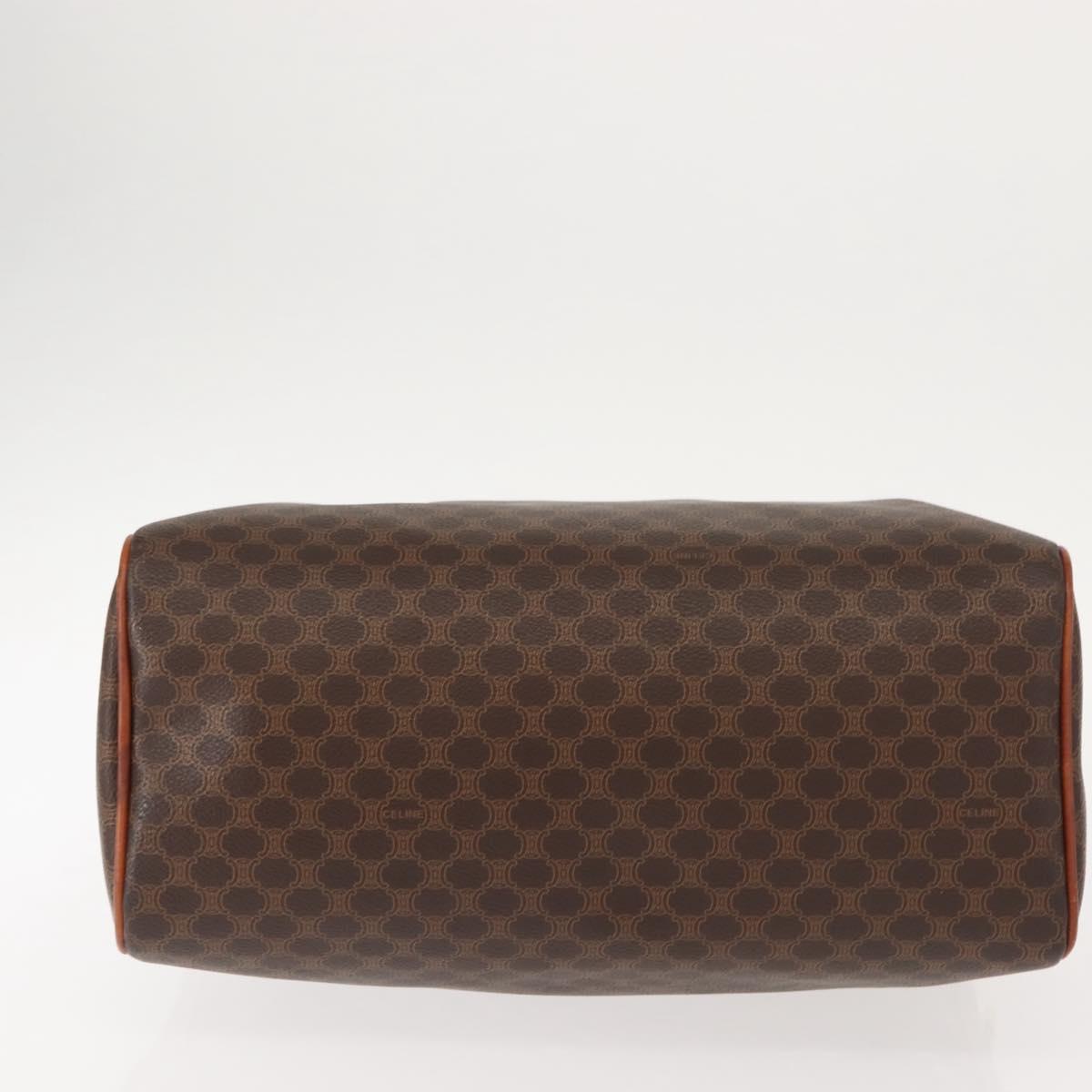 CELINE Macadam Canvas Hand Bag PVC Brown Gold Auth 147895