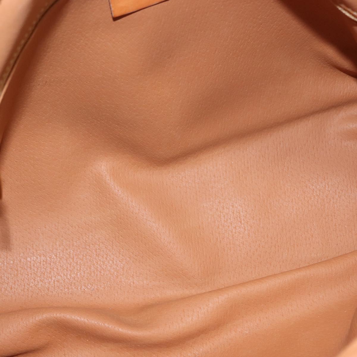 CELINE Macadam Canvas Hand Bag PVC Brown Gold Auth 147897