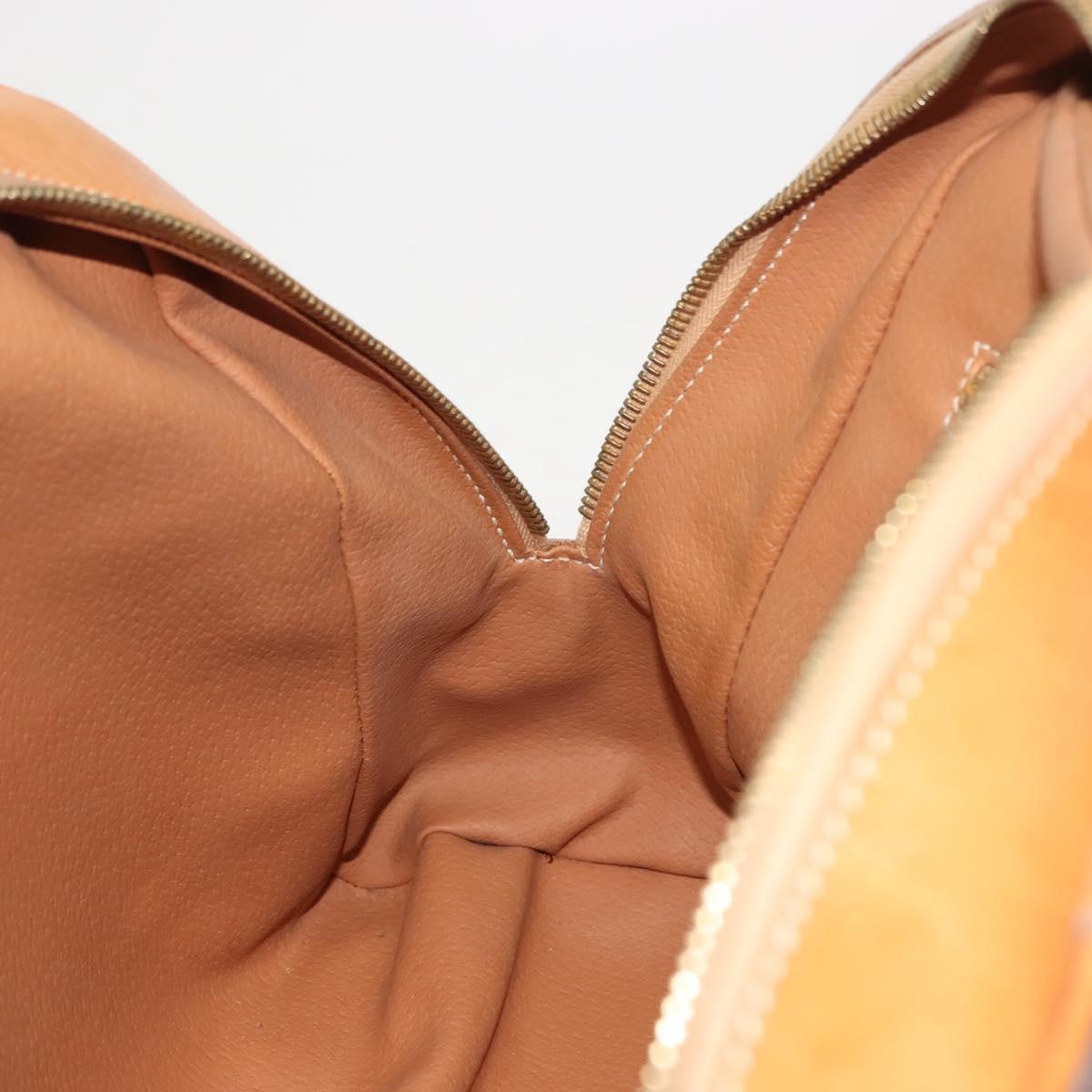 CELINE Macadam Canvas Hand Bag PVC Brown Gold Auth 147897