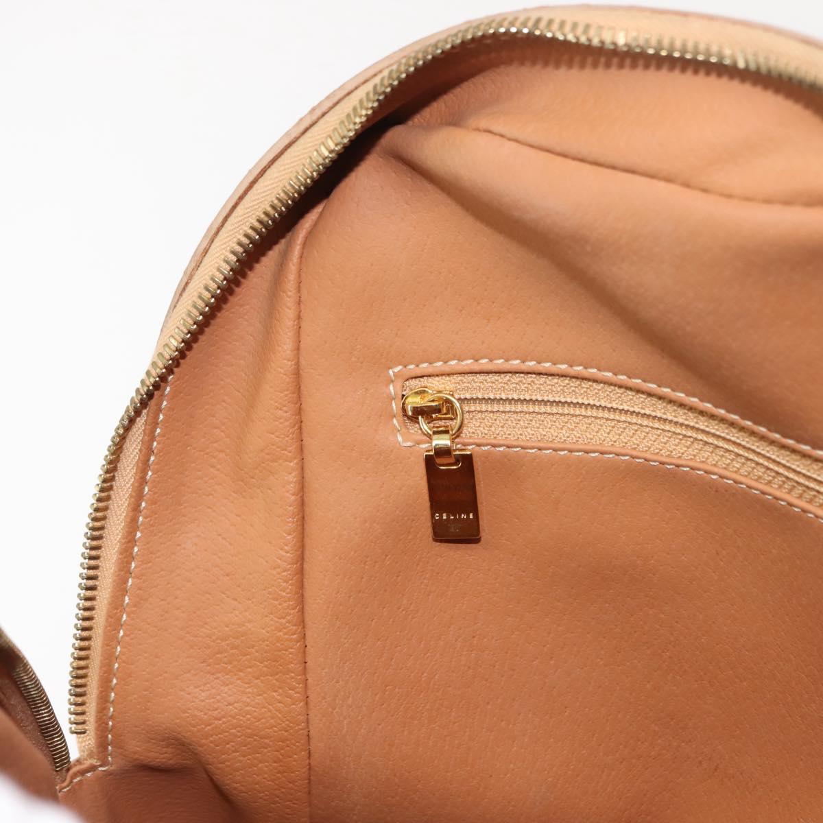 CELINE Macadam Canvas Hand Bag PVC Brown Gold Auth 147897